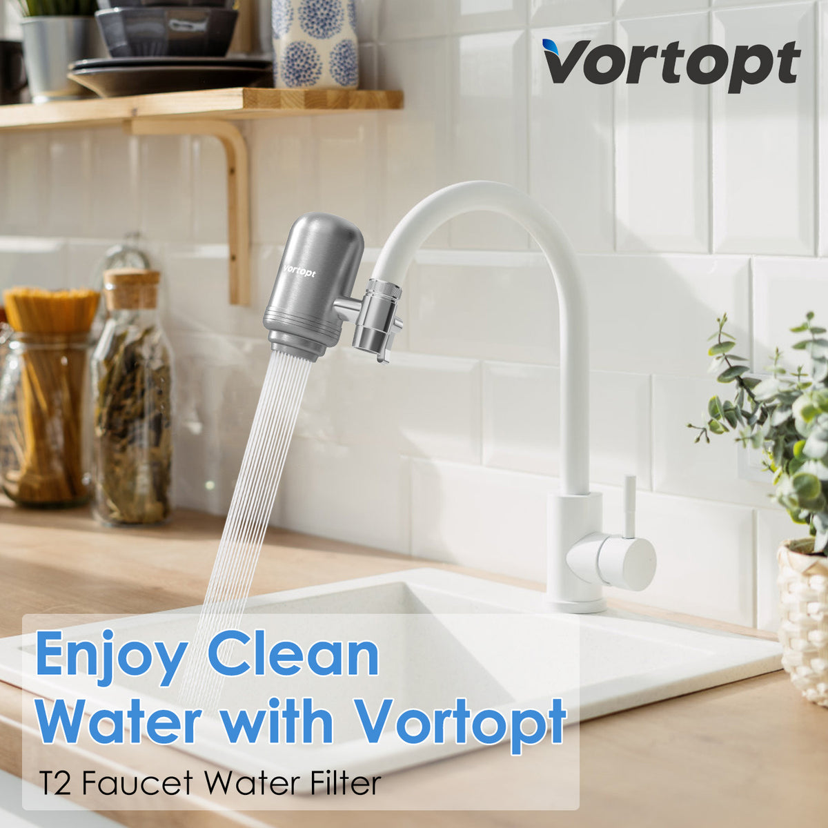 Stainless steel activated carbon faucet filter